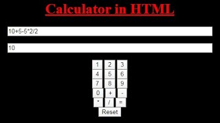 How to create project calculator in HTML a Notepad