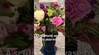 Column Vase with Glass Insert | For Fresh Flowers or Permanent Arrangements