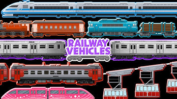 Choo Choo! Railway Vehicles | 🚂 Learning Names and Sounds of Trains | 🚉Steam Train, 🚃Subway