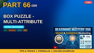 Verbal Reasoning Part 66/200 | Box Puzzle - Multi-Attribute | Tips & Tricks | Competitive Exams