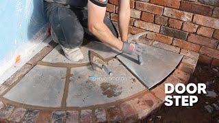 #Bricklaying  How To Build a Curved Door Step