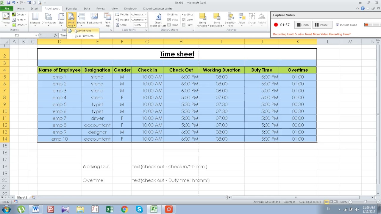 ms-excel-2010-page-layout-option-in-hindi-part-1-youtube