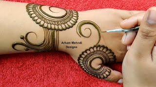 New Stylish Mehndi Design for Hand || Easy Mehndi Design for Beginners || Arham Mehndi Designs