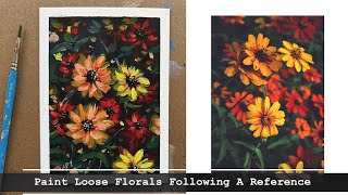 Acrylic Flower Painting - Learn To Paint Loose Florals (fall inspired)