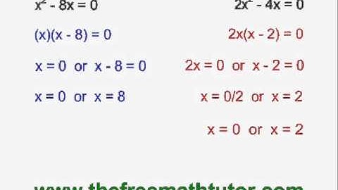 Solve a Quadratic by Factoring - Common Factor and Difference of Squares