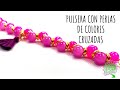 Pulsera con Perlas de Colores Cruzadas y Argollas Doradas | LABISU