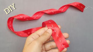 Amazing Ribbon Rose Idea  How to make Ribbon Flowers at Home  Handmade Flower Tutorial