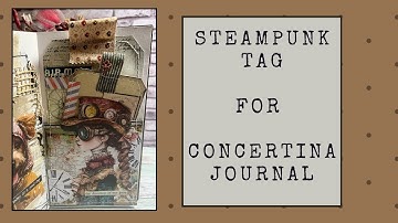 Steampunk Tag With Pocket | Concertina Mixed Media Collage Journal