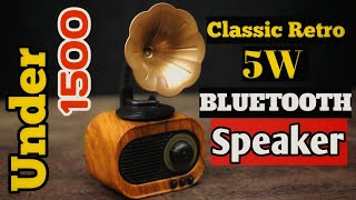 Classic Retro Style 5W Bluetooth Speaker Under 1500 | Detailed Review | In Hindi