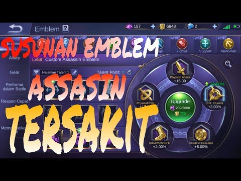 SUSUNAN EMBLEM TALENT ASSASIN TERSAKIT By IRVAN JR - MOBILE LEGENDS BANG BANG