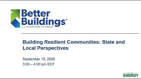 Building Resilient Communities: State and Local Perspectives