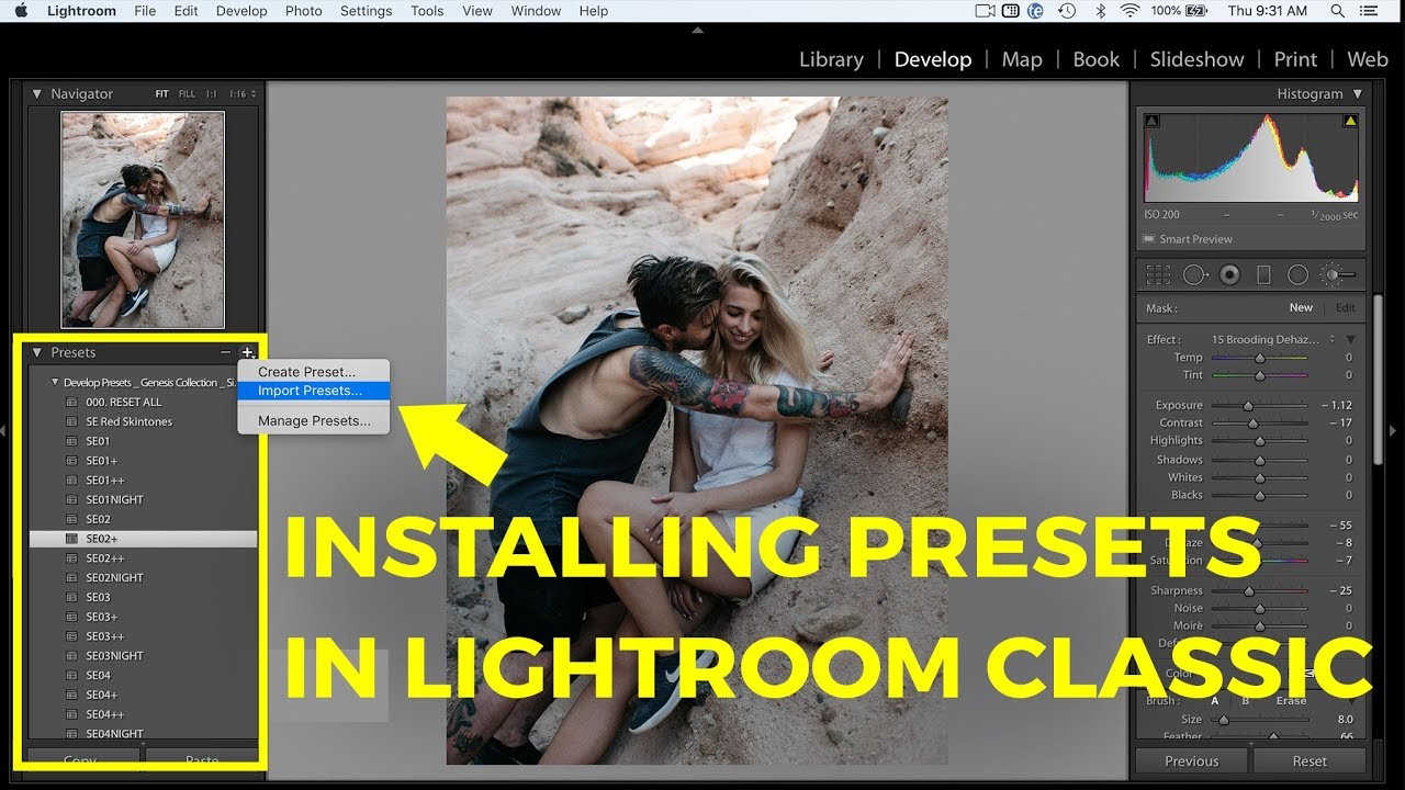 how to install presets on lightroom cc