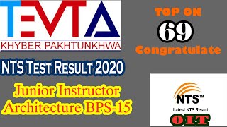 NTS-KP-TEVTA Result | Junior Instructor (Architecture) BPS-15 2020