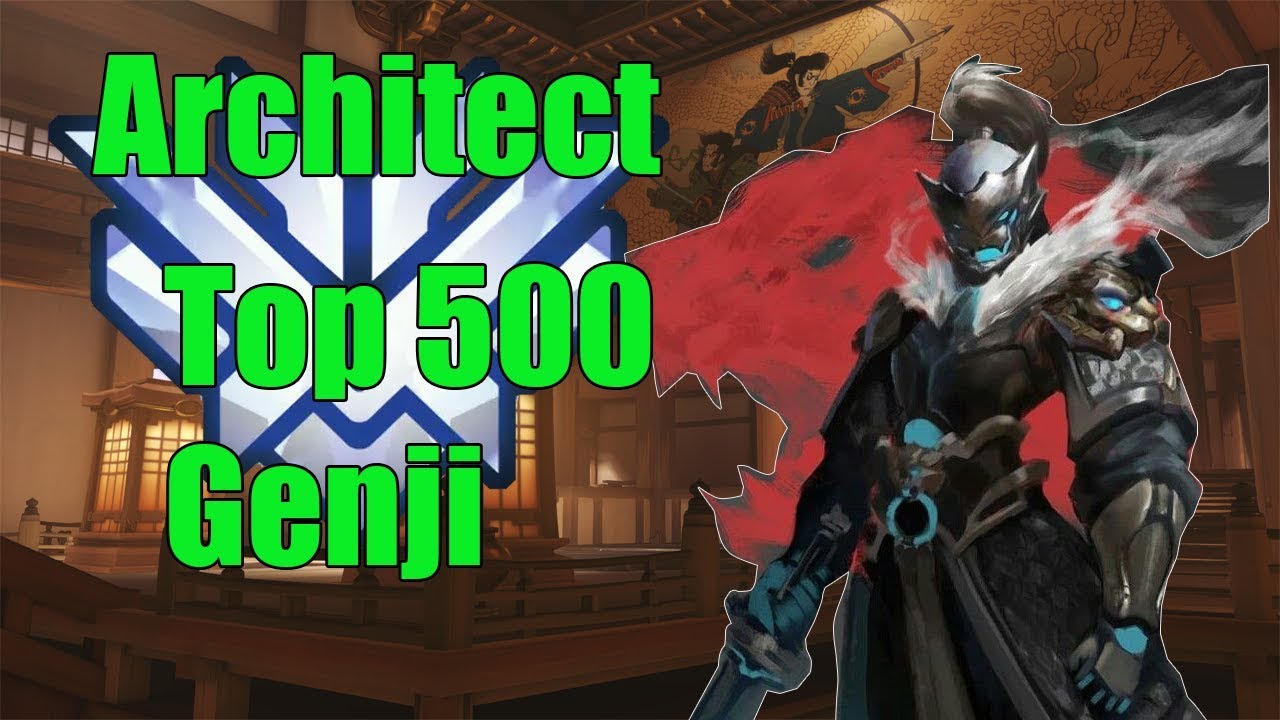 Genji Gameplay - Architect Pro OWL Genji -Top 500 Overwatch Season 14