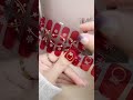 The Ultimate Cozy Red &amp; Gold Holiday Nails in 2 Minutes! 💅✨ #NailArt #NailDesign #DIYBeauty #Shorts