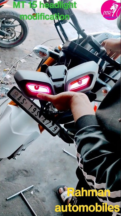 YAMAHA MT 15  HEADLIGHT MODIFICATION 😍🏍️👍😊❤️ #mrahman12 #shots #bike2023 #shor #bike #biketop