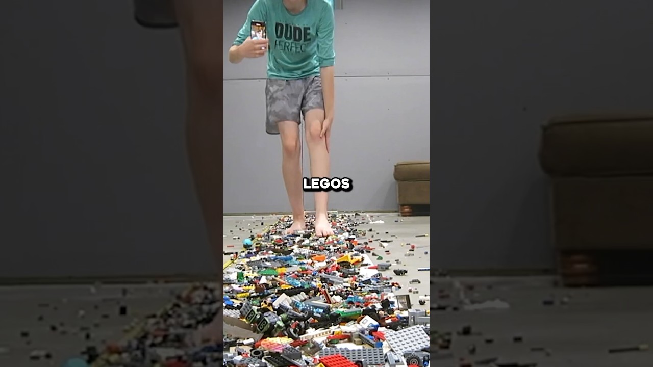 I Won A BAREFOOT LEGO RACE 😅 - #shorts