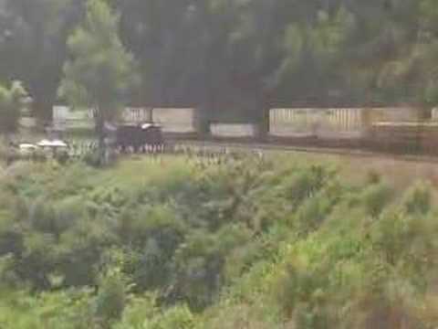 Classic PRR Train on Horsehoe Curve. This E8 Train went around the Horseshoe curve on Jluy 7, 2007 during RailFest in Altoona, Pennsylvania.