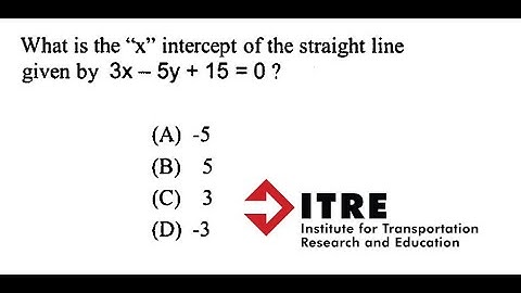 Analytic Geometry Example Problem: Find "x" Intercept of a Straight Line