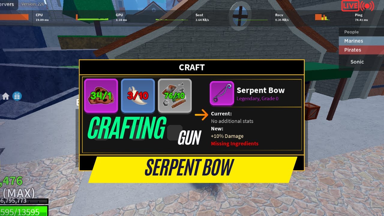 Crafting Serpent Bow (Blox Fruit) YouTube