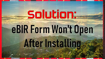 SOLVED: eBIR Form Won