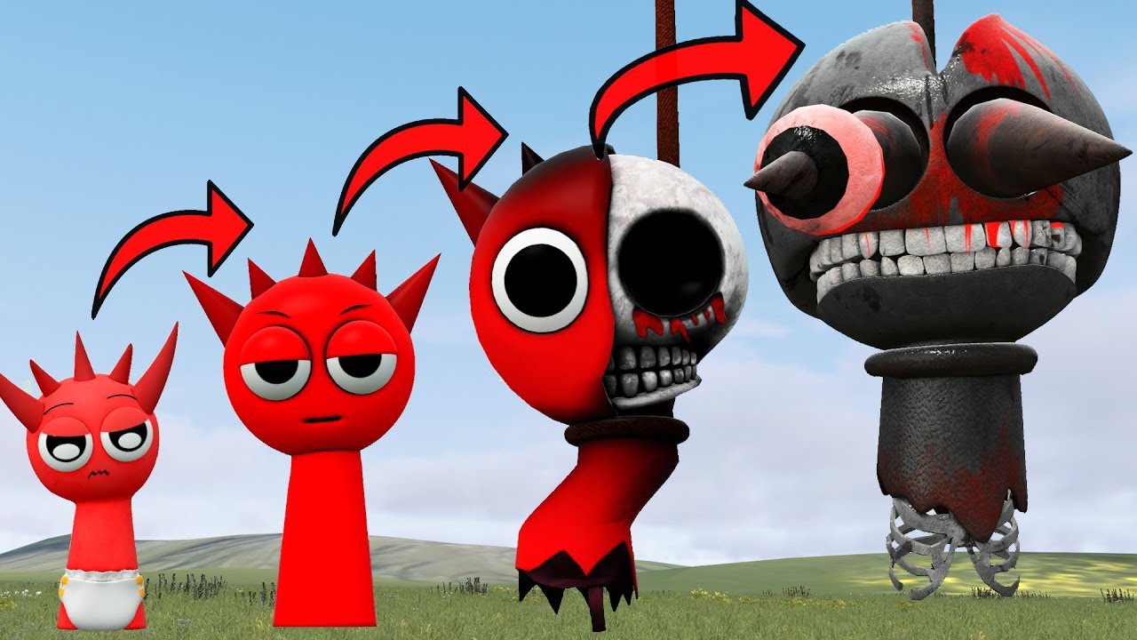 Red Raddy Redesign EVOLUTION RADDY RED PHASE 4 SPRUNKI SONG In Garrys Mod - YouTube