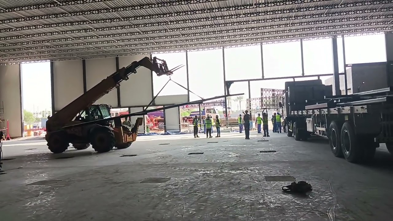 Boom loader under construction work