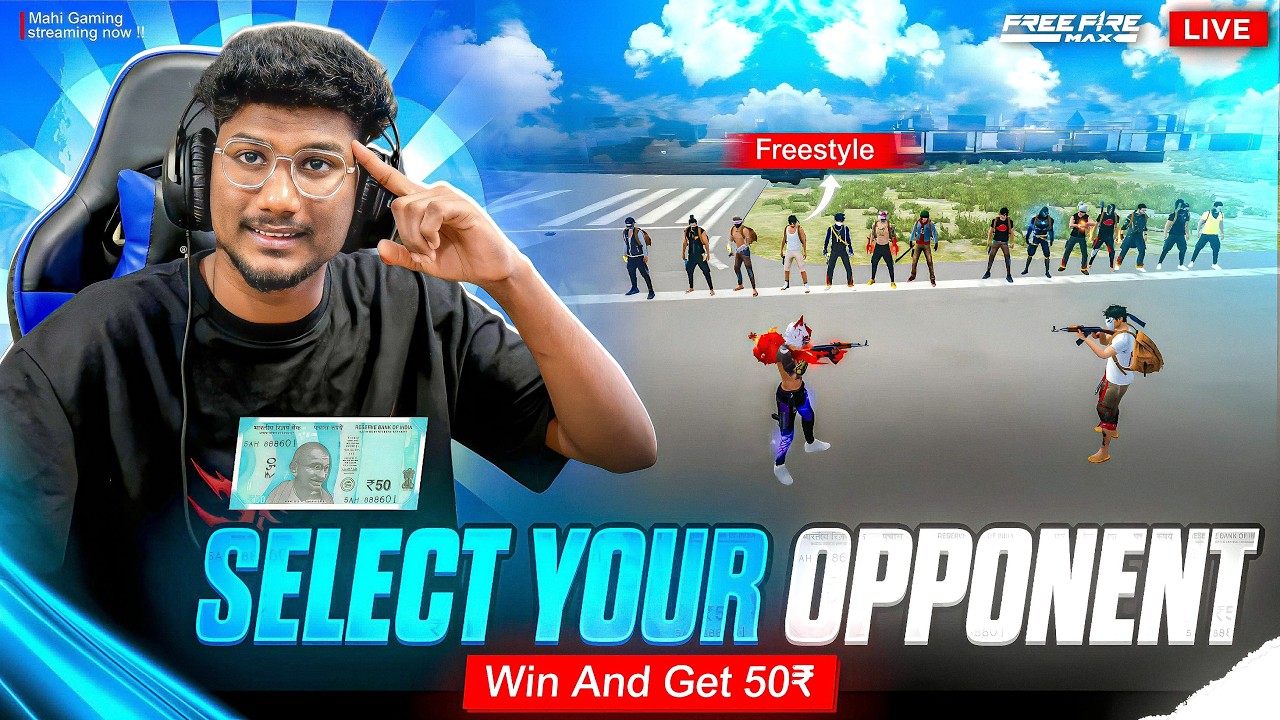 FREESTYLE 1V1❤️ GIVEAWAY💸 MATCHES🔥 SELECT YOUR OPPENENTS😱 |FF LIVE TELUGU | MAHI GAMING IS LIVE ❤️