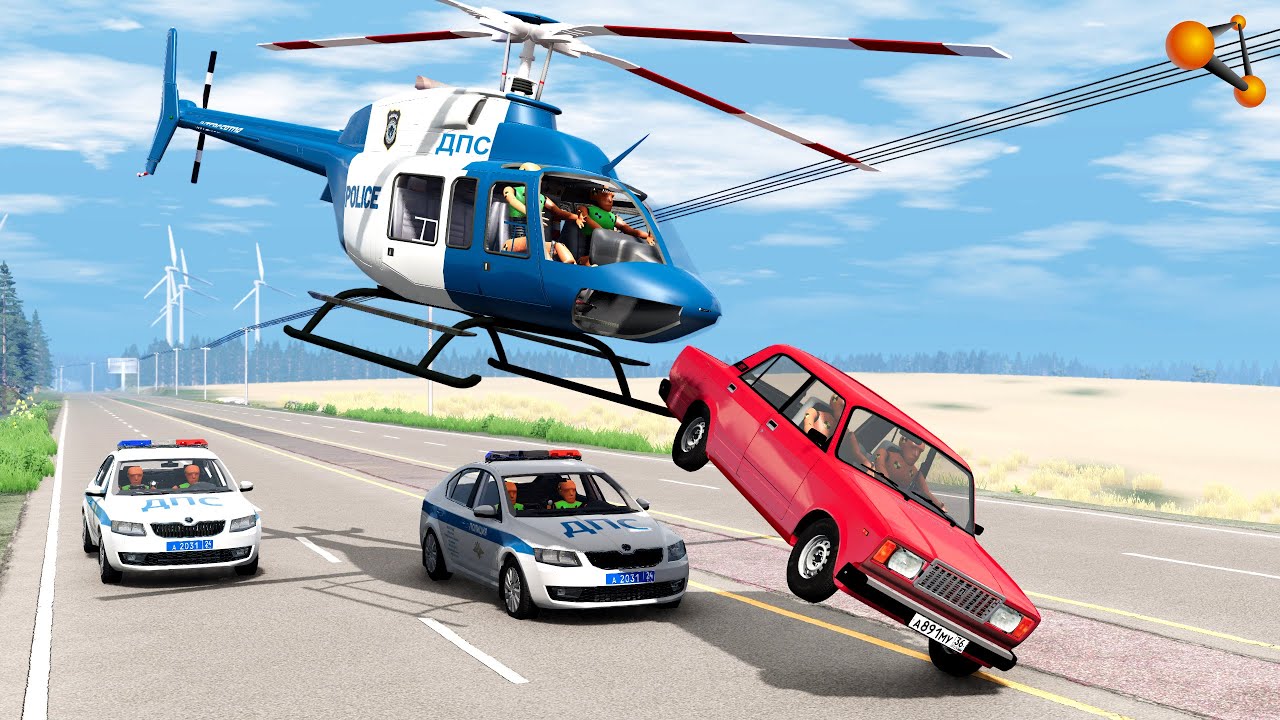 ВОЗДУШНЫЙ ПАТРУЛЬ! ВЕРТОЛЕТ ДПС ПРОТИВ НАРУШИТЕЛЕЙ | BeamNG.drive