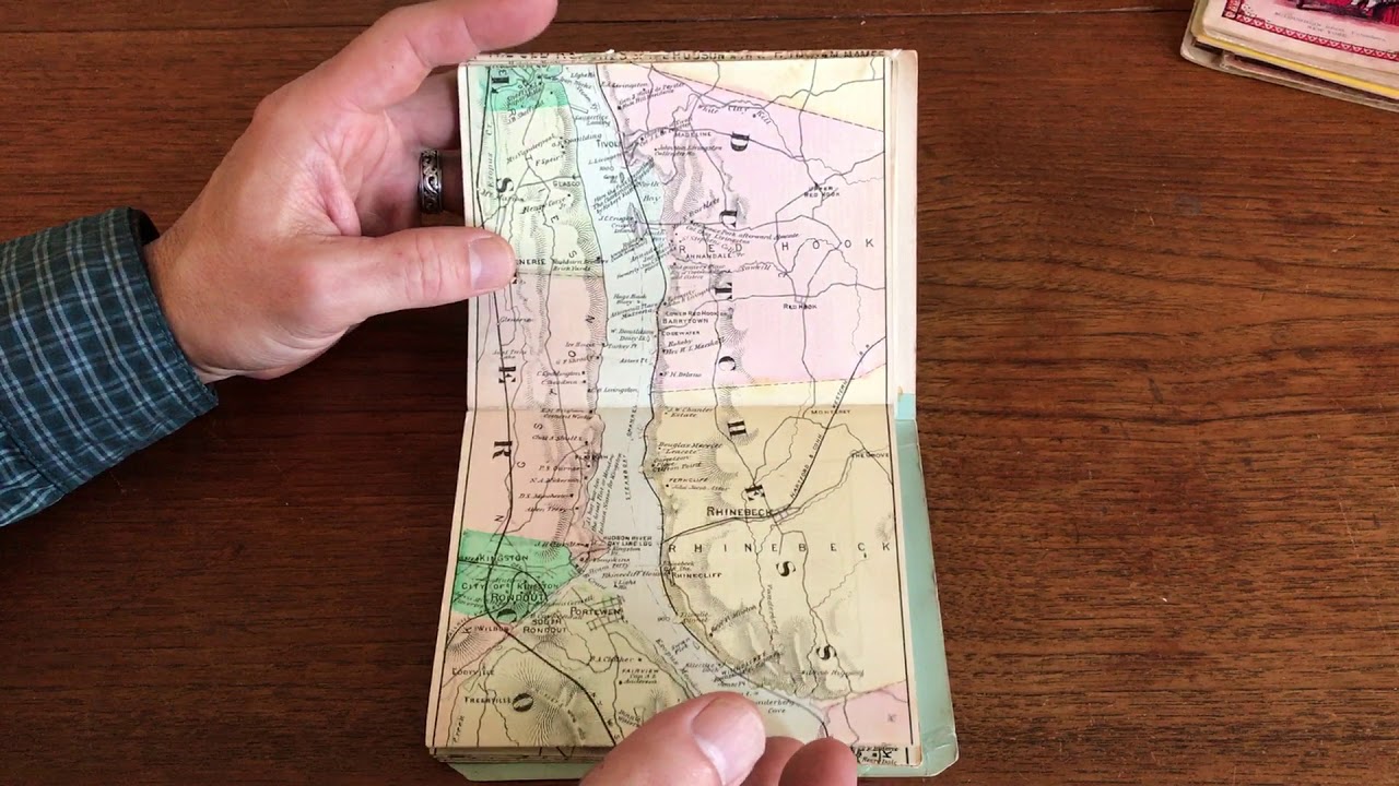 Hudson River 9' long map 1894 Tourist New York city guide book