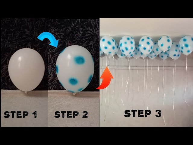 How To Stick Balloons On Wall For Birthday, How To Stick Balloons On  Ceiling With Tape
