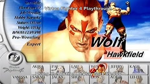 Virtua Fighter Four Wolf Playthrough using the Ps2 Action Replay Max 50,000 :D #Playstation #Sony