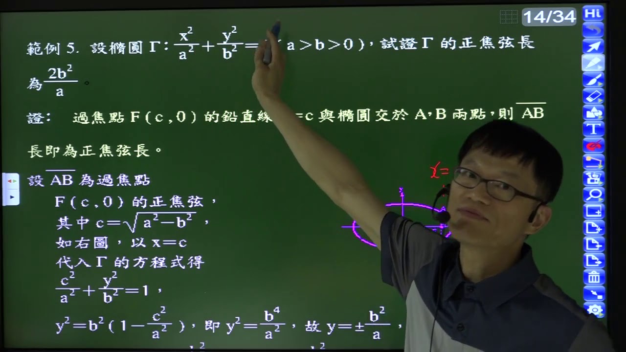 B4 4 2 範例5 橢圓的正焦弦長公式 證明 Youtube