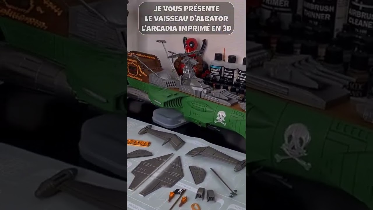 Arcadia, le vaisseau d'Albator imprimé sur Artillery Sidewinder X2 et Genius Pro