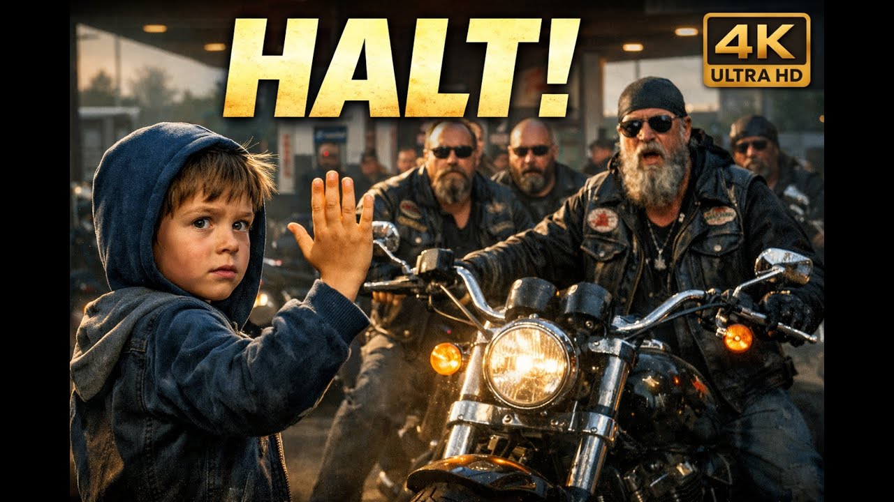 Halt! Ein kleiner Junge stoppt die Hells Angels – die Wahrheit schockiert alle.