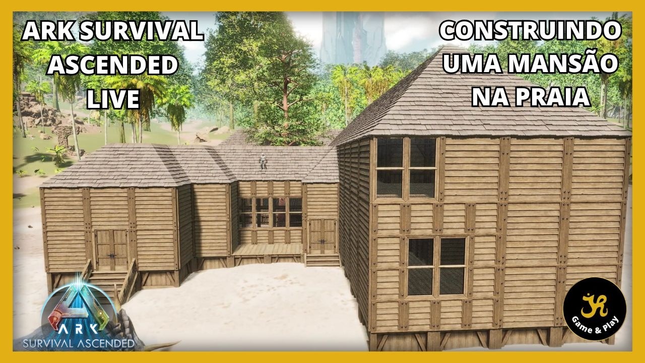 ARK SURVIVAL ASCENDED - MAPA THE ISLAND - CONSTRUINDO UMA MANSÃO NA PRAIA #arksurvivalascended