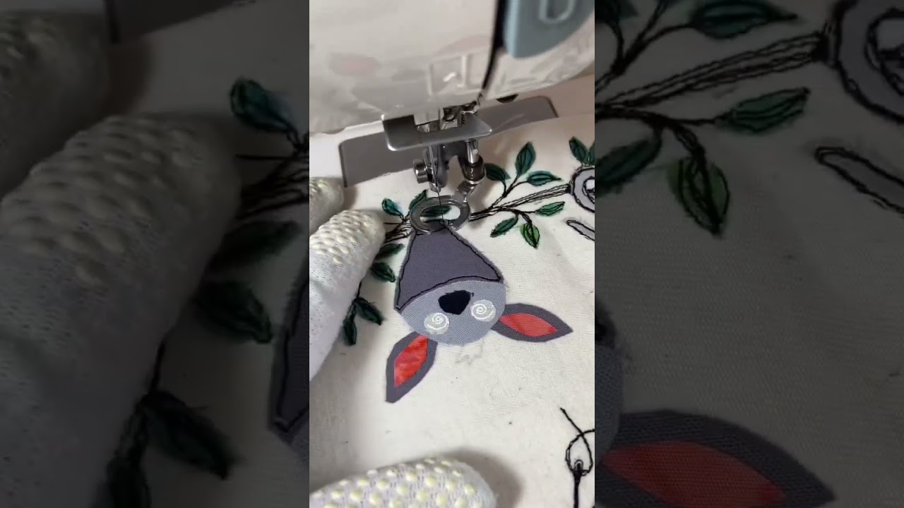 Порисуем?😁 Аппликация. Art Quilting. Free motion embroidery. Applique. (4-я сторона домика)