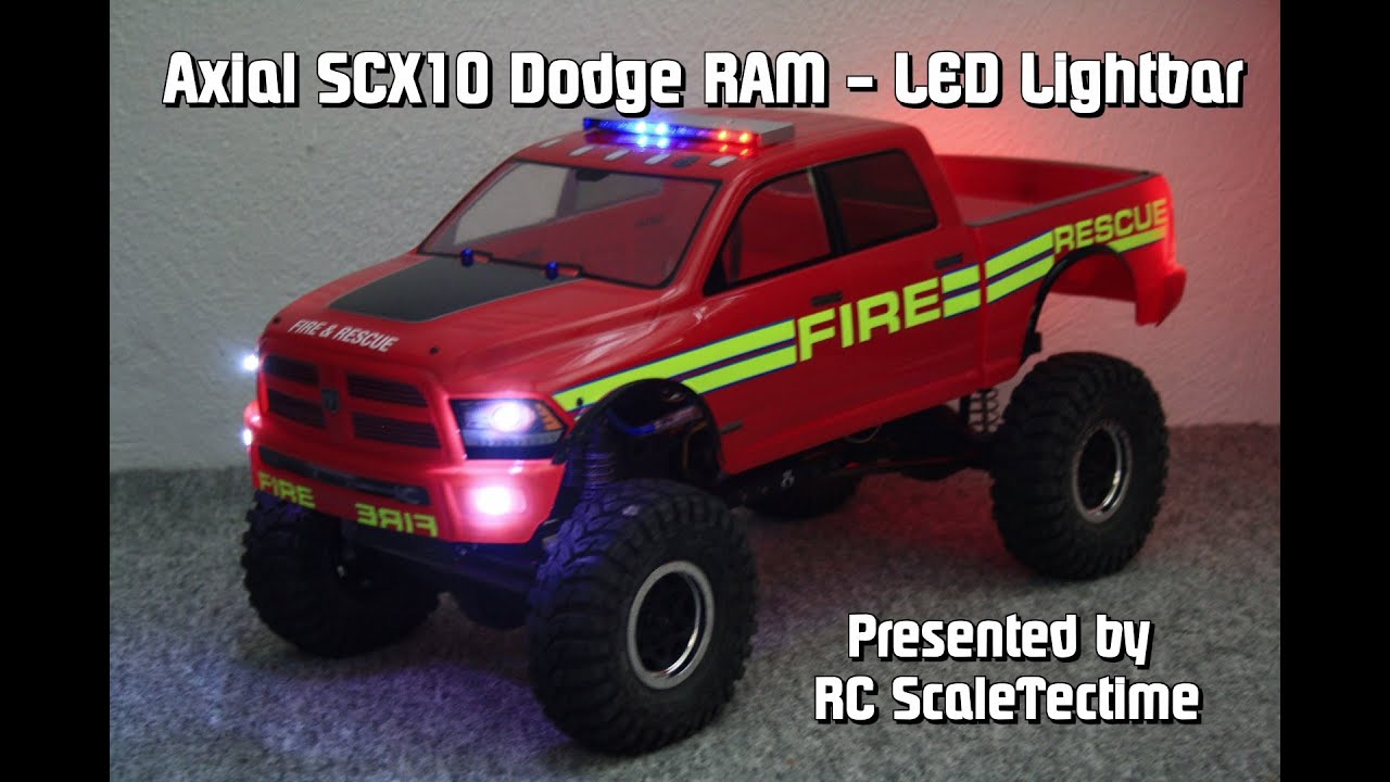 RC Axial SCX10 Dodge RAM LED Lightbar Bluelight Feuerwehr Blaulicht Lichtbalken Fire & Rescue