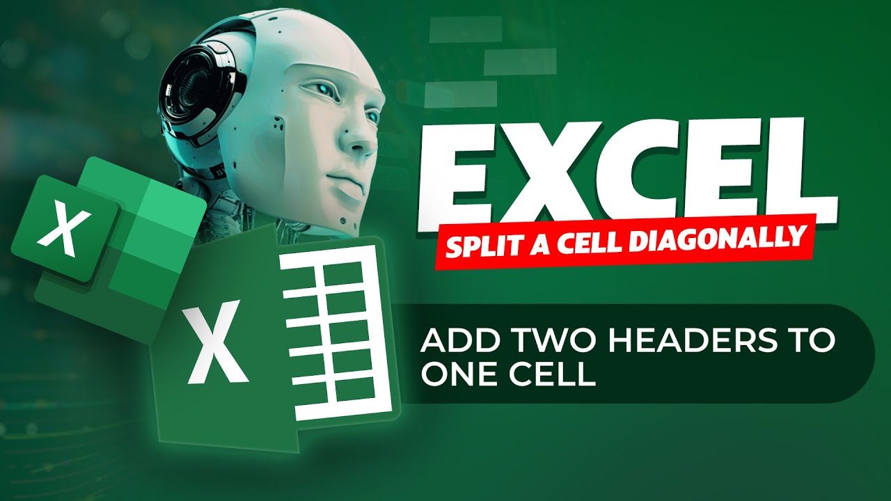 How to SPLIT a Cell Diagonally in Excel - Add Two Headers to One Cell - Sinhala Tutorial