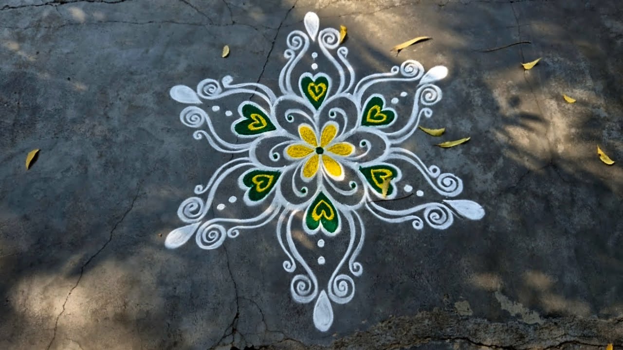 #Friday rangoli designs (5-3)/#Unique Rangoli/#Apartment rangoli/#Beautiful rangoli 