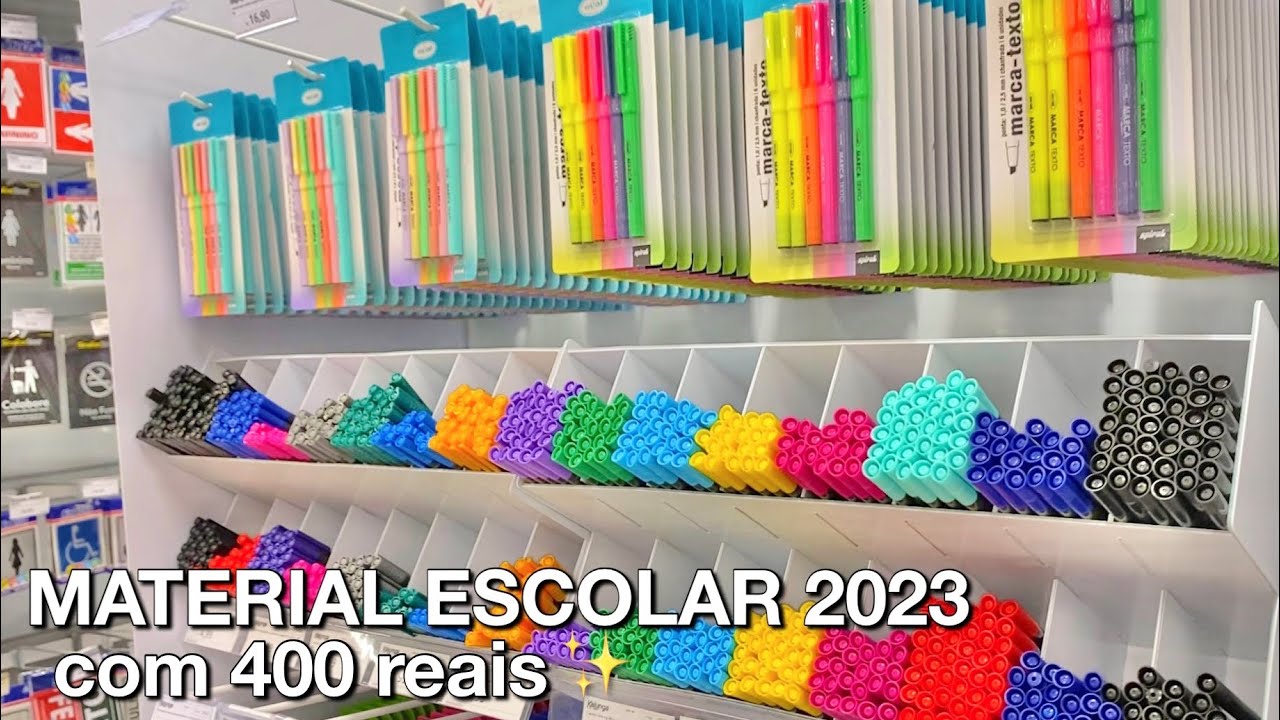 COMPRANDO MATERIAL ESCOLAR 2023 COM 400 REAIS ✨