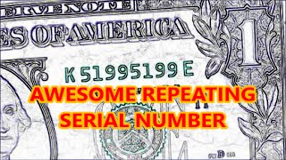 $1 BILL with AMAZING FANCY serial number COLLECTIBLE CURRENCY
