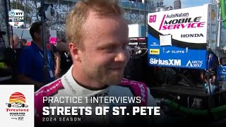 Practice 1 Interviews // Firestone Grand Prix of St. Petersburg | INDYCAR