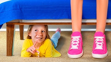 Nastya plays hide and seek game in an unusual house