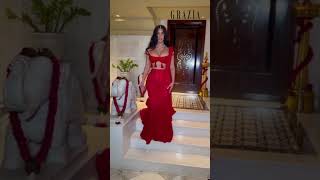 Kim Kardashian Wears A Gorgeous Red Sari