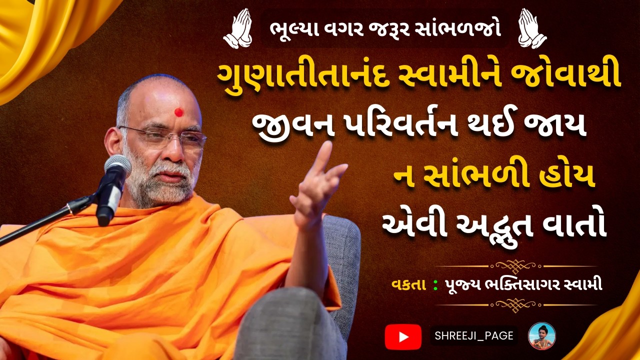 ગણાતીતાનંદ સ્વામીને જોવાથી જીવન પરિવર્તન થઈ જાય | પૂજ્ય ભક્તિસાગર સ્વામીની અદ્ભુત વાતો