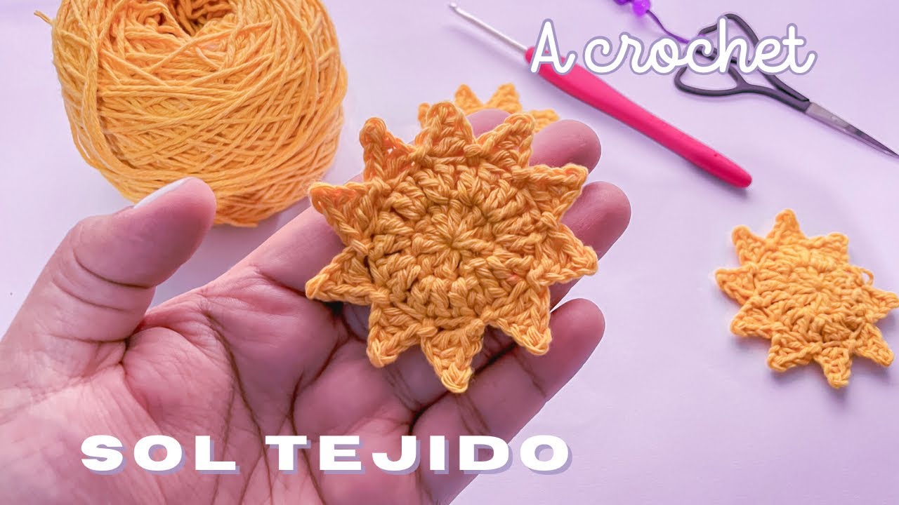 ☀️Sol tejido a crochet FÁCIL ☀️EASY crochet sun