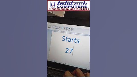 Create Starts Word Document | Infotech Computers Bhagya Nagar Kurnool 6302358106 #training