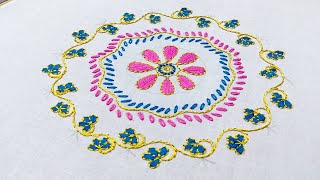 Hand Embroidery, New cushion cover stitch tutorial 2019,হাতের কাজ, हाथ की कढ़ाई