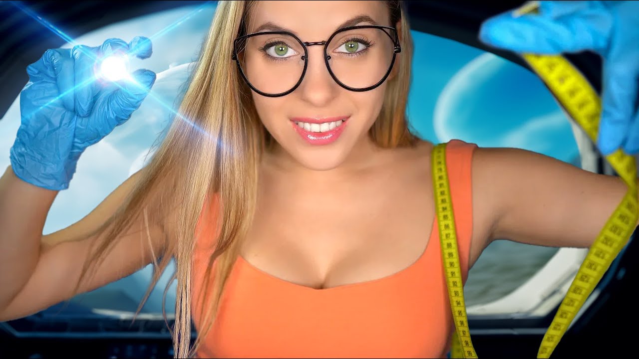 ASMR Medical Check Up in Space (Ear exam, Eye exam, Cranial Nerve Exam - Ear cleaning - OTOSCOPE)